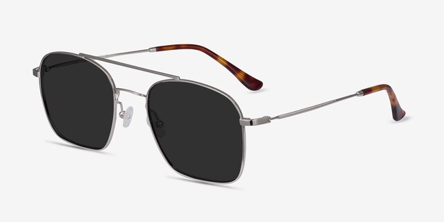 Itza Silver MetalSunglass Frames from EyeBuyDirect, Angle View