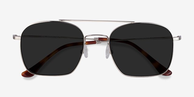 Itza Silver MetalSunglass Frames from EyeBuyDirect, Closed View