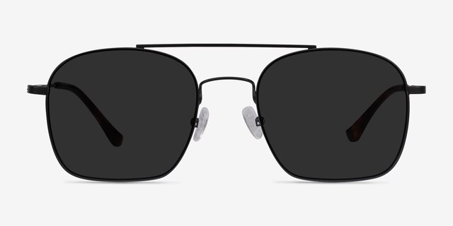 Itza Black MetalSunglass Frames from EyeBuyDirect, Front View