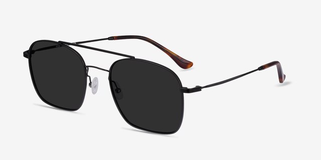 Itza Black MetalSunglass Frames from EyeBuyDirect, Angle View