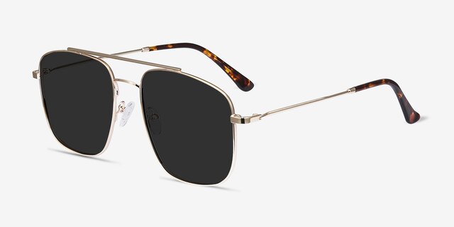Roadtrip Golden MetalSunglass Frames from EyeBuyDirect, Angle View