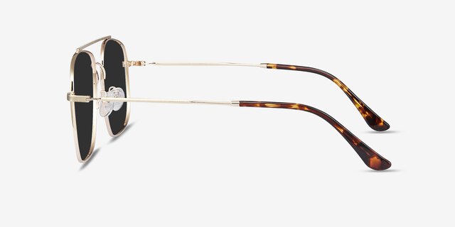 Roadtrip Golden MetalSunglass Frames from EyeBuyDirect, Side View