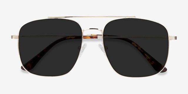 Roadtrip Golden MetalSunglass Frames from EyeBuyDirect, Closed View