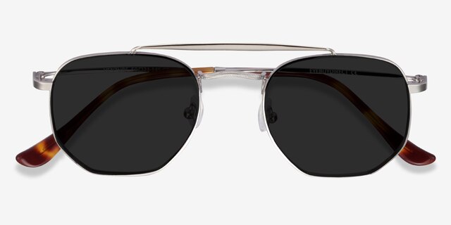 Venture Silver MetalSunglass Frames from EyeBuyDirect, Closed View