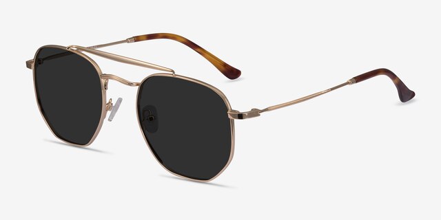 Venture Golden MetalSunglass Frames from EyeBuyDirect, Angle View