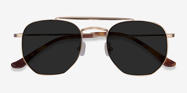 Venture Golden MetalSunglass Frames from EyeBuyDirect, Closed View