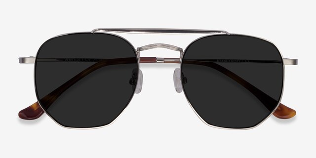 Venture Silver MetalSunglass Frames from EyeBuyDirect, Closed View