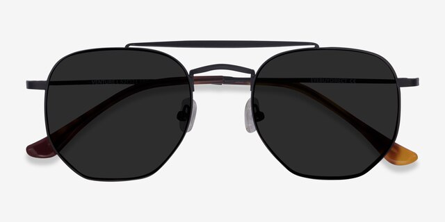 Venture Black MetalSunglass Frames from EyeBuyDirect, Closed View