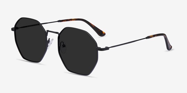 Sun Octave Black MetalSunglass Frames from EyeBuyDirect, Angle View