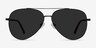Flier Noir MétalSoleil de Lunette de vue d'EyeBuyDirect, Vue de Face