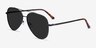 Flier Noir MétalSoleil de Lunette de vue d'EyeBuyDirect, Vue d'Angle
