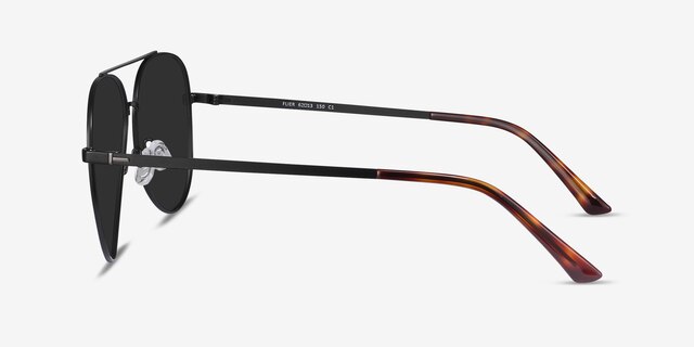Flier Noir MétalSoleil de Lunette de vue d'EyeBuyDirect, Vue de Côté