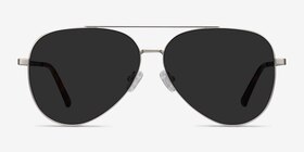 Flier Argenté Métal Soleil de Lunette de vue d'EyeBuyDirect, Vue de Face