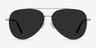 Flier Silver MetalSunglass Frames from EyeBuyDirect, Front View