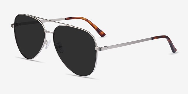 Flier Silver MetalSunglass Frames from EyeBuyDirect, Angle View