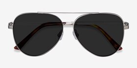 Flier Argenté Métal Soleil de Lunette de vue d'EyeBuyDirect, Vue Rapprochée