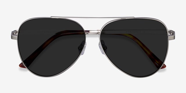 Flier Silver MetalSunglass Frames from EyeBuyDirect, Closed View