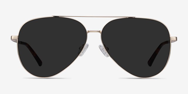 Flier Golden MetalSunglass Frames from EyeBuyDirect, Front View