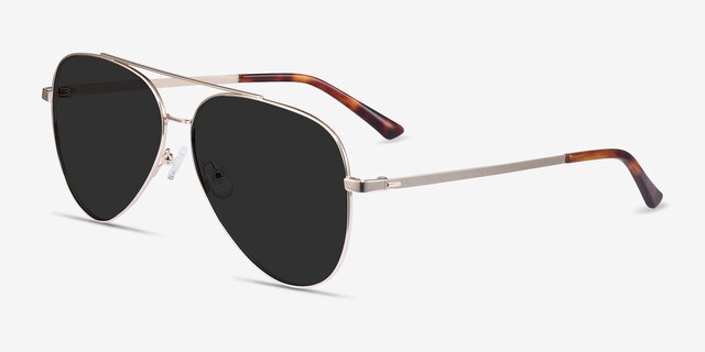 Flier Golden MetalSunglass Frames from EyeBuyDirect, Angle View