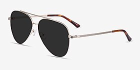 Flier Doré Métal Soleil de Lunette de vue d'EyeBuyDirect, Vue d'Angle