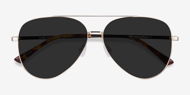 Flier Golden MetalSunglass Frames from EyeBuyDirect, Closed View