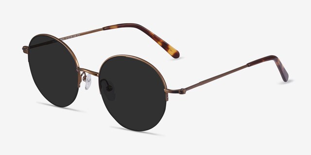 Sun Albee Bronze MetalSunglass Frames from EyeBuyDirect, Angle View