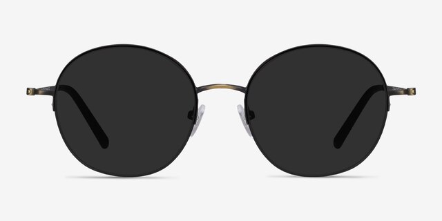 Sun Albee Black Bronze MetalSunglass Frames from EyeBuyDirect, Front View