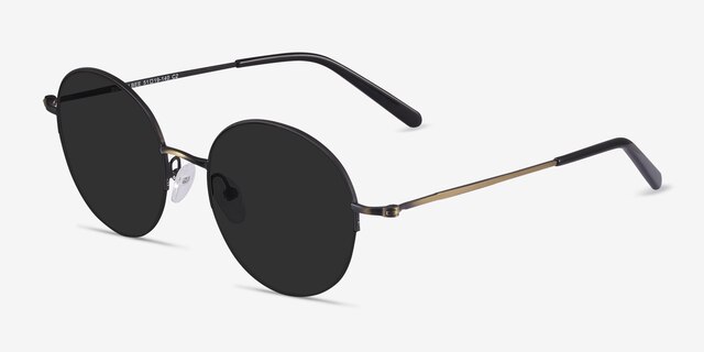 Sun Albee Black Bronze MetalSunglass Frames from EyeBuyDirect, Angle View