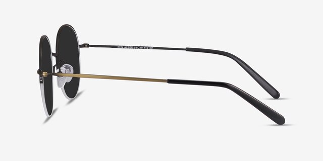 Sun Albee Black Bronze MetalSunglass Frames from EyeBuyDirect, Side View