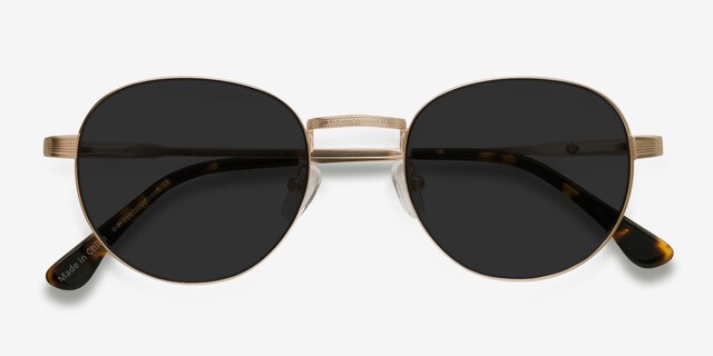 Sun Belleville Gold MetalSunglass Frames from EyeBuyDirect, Closed View