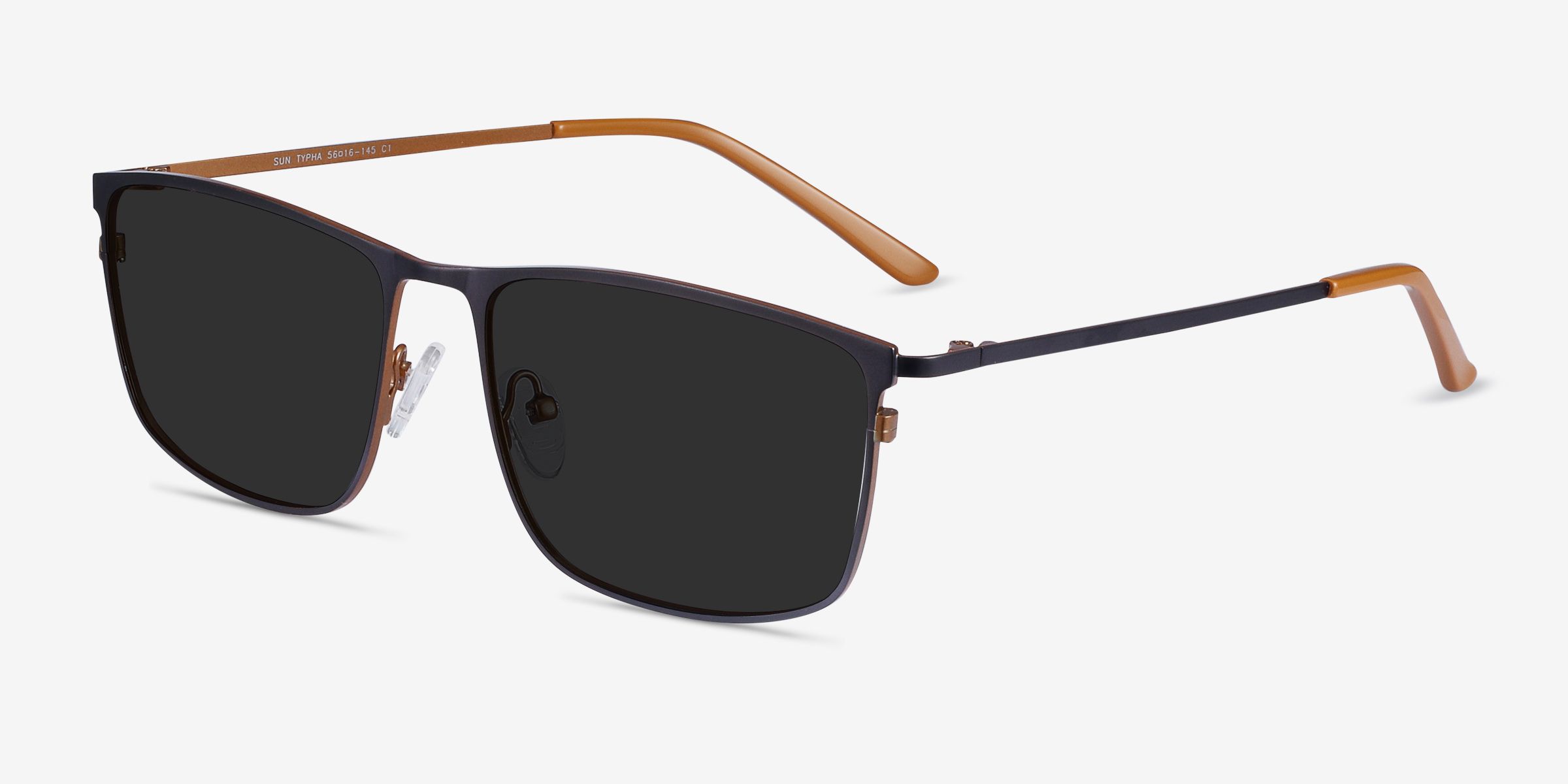 Sun Typha Rectangle Navy Frame Prescription Sunglasses Eyebuydirect