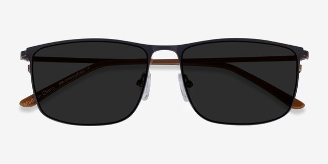 Sun Typha Navy MetalSunglass Frames from EyeBuyDirect, Closed View