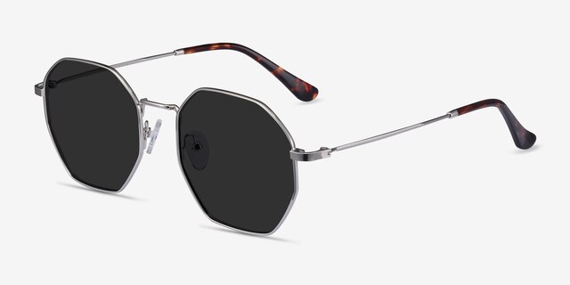 Sun Octave Silver MetalSunglass Frames from EyeBuyDirect, Angle View