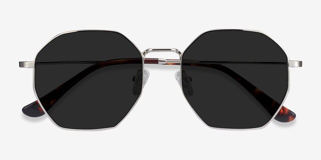 Sun Octave Silver MetalSunglass Frames from EyeBuyDirect, Closed View