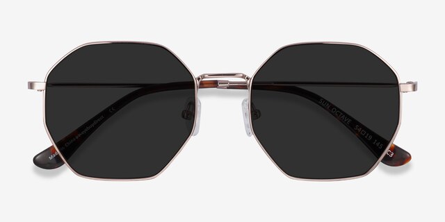 Sun Octave Rose Gold MetalSunglass Frames from EyeBuyDirect, Closed View