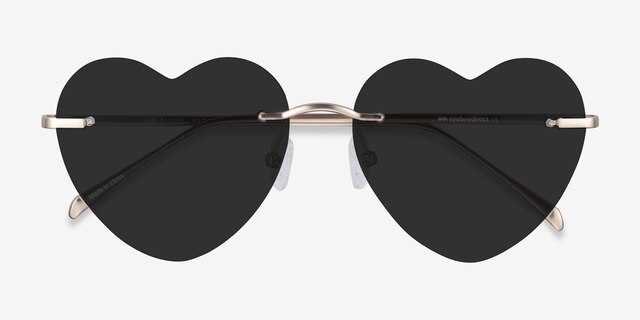Sun Amore Gold MetalSunglass Frames from EyeBuyDirect, Closed View