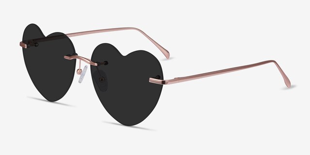 Sun Amore Rose Gold MetalSunglass Frames from EyeBuyDirect, Angle View