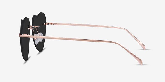 Sun Amore Rose Gold MetalSunglass Frames from EyeBuyDirect, Side View