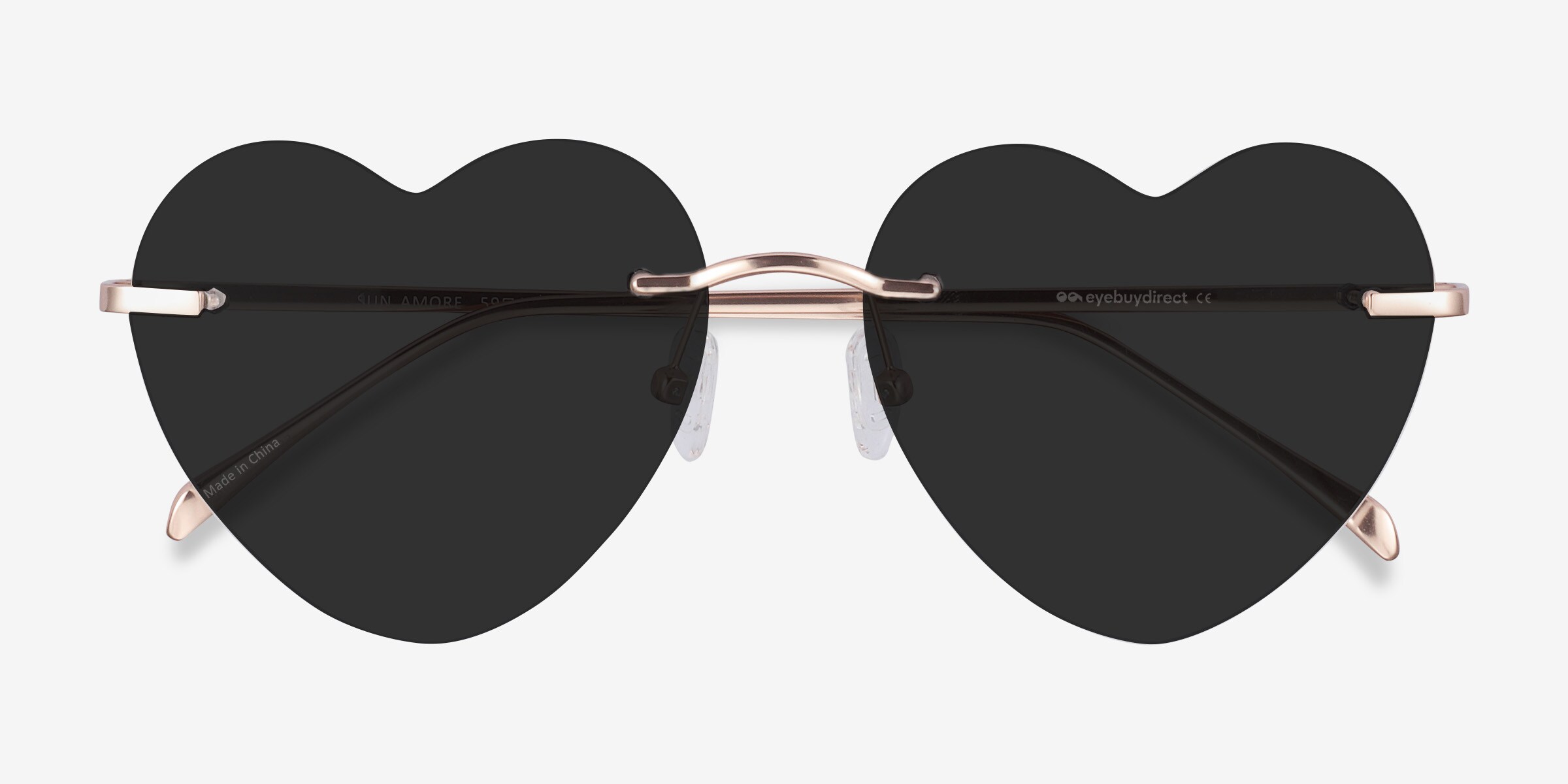 Saint Laurent Black Sunglasses with White Heart Accents Shaped Transparent Saint Laurent Designer Heart Sunglasses  main image 4
