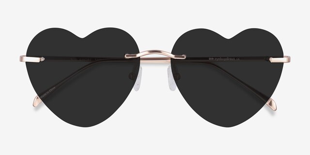 Sun Amore Rose Gold MetalSunglass Frames from EyeBuyDirect, Closed View