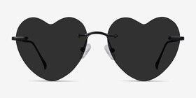 Sun Amore Noir Métal Soleil de Lunette de vue d'EyeBuyDirect, Vue de Face