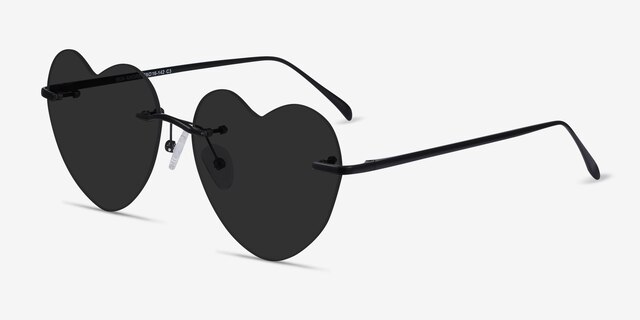 Sun Amore Noir MétalSoleil de Lunette de vue d'EyeBuyDirect, Vue d'Angle