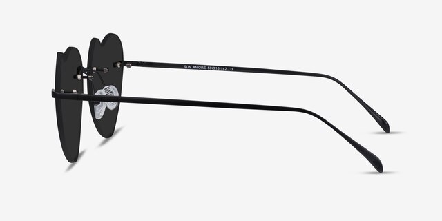 Sun Amore Noir MétalSoleil de Lunette de vue d'EyeBuyDirect, Vue de Côté