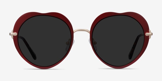 Luv Burgundy MetalSunglass Frames from EyeBuyDirect, Front View