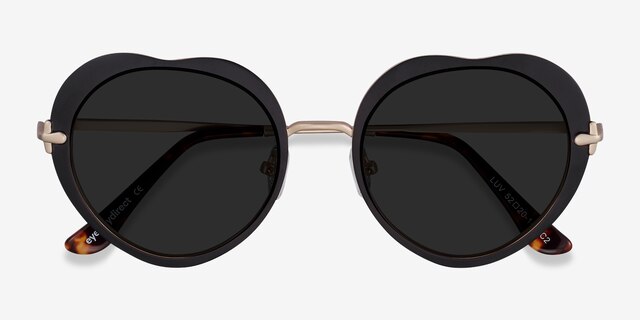 Luv Black MetalSunglass Frames from EyeBuyDirect, Closed View