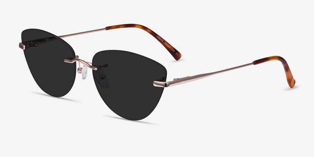 Linger Rose Gold MetalSunglass Frames from EyeBuyDirect, Angle View