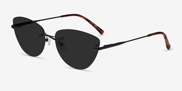 Linger Black MetalSunglass Frames from EyeBuyDirect, Angle View