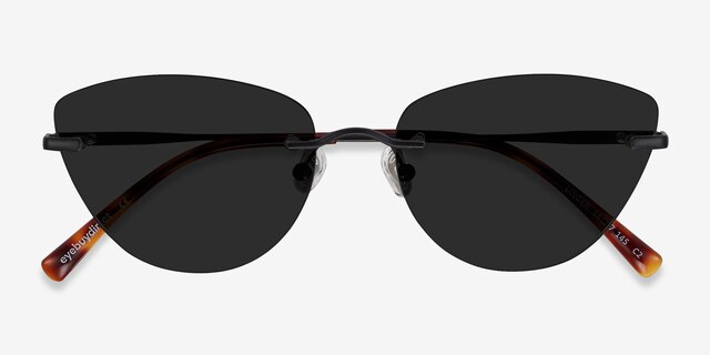 Linger Black MetalSunglass Frames from EyeBuyDirect, Closed View