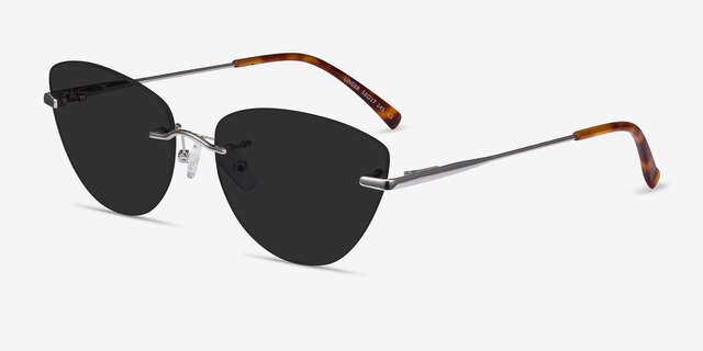 Linger Silver MetalSunglass Frames from EyeBuyDirect, Angle View