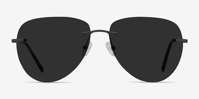 Martin Matte Black MetalSunglass Frames from EyeBuyDirect, Front View